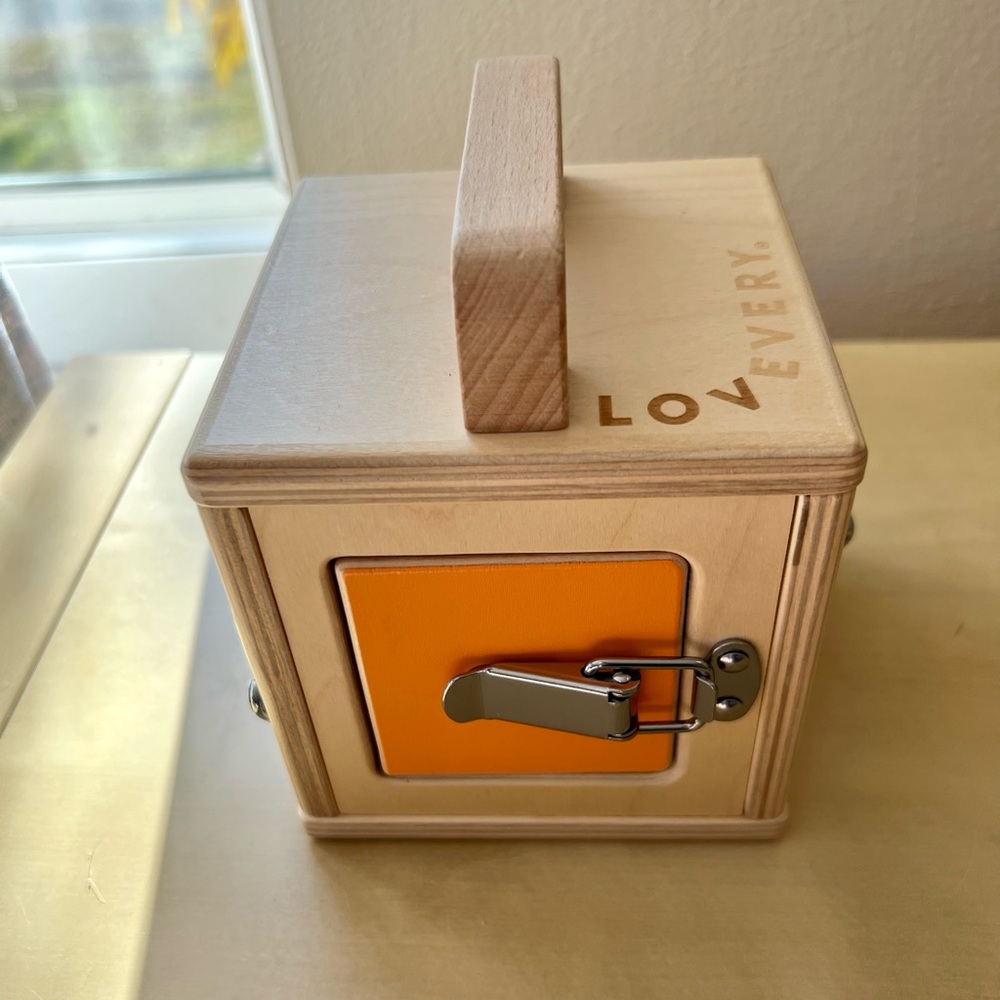 Lovevery Wooden Lock Box with Two Balls